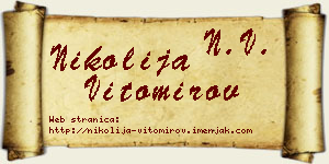 Nikolija Vitomirov vizit kartica
